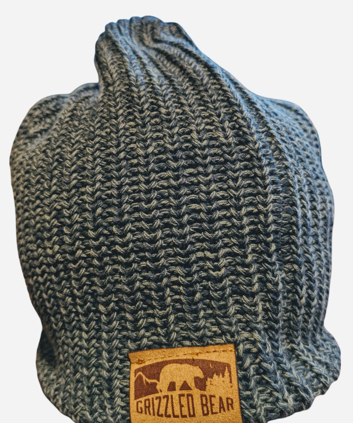 Casual leather clip Beanie - Pine Needle